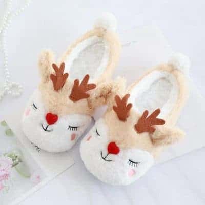 Chaussons De Noël Rigolos En Peluche - Semelle Antidérapante, Pour Homme Et Femme, Ambiance Festive Et Confortable