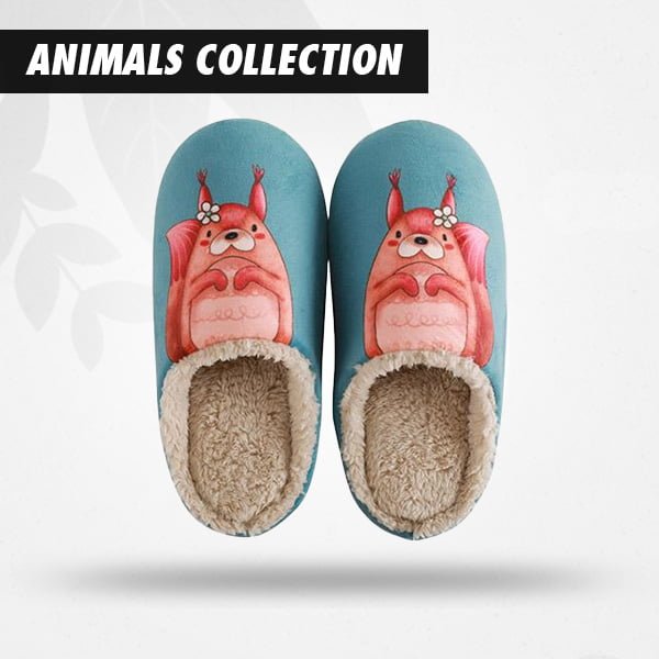 Chaussons écureuil Doux Pour Femmes – Semelle Mémoire De Forme, Antidérapants, Taille 36-45