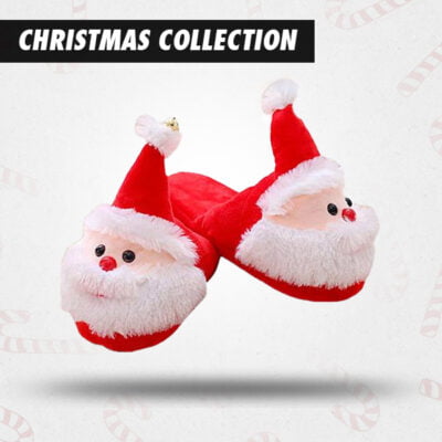 Chaussons De Noël Femme - Peluche Douce Motif Père Noël, Confort Chaud Pour L'hiver