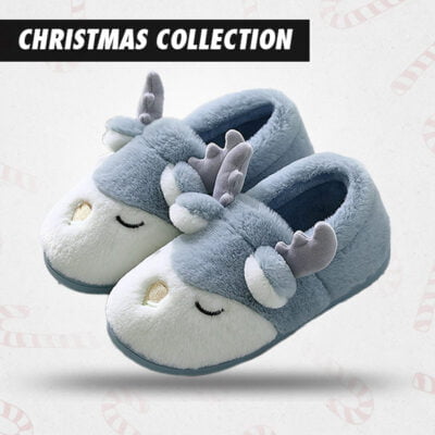 Pantoufles De Noël En Peluche Renne - Confortables Et Douillettes - Pour Femmes - Idéal Cadeau Fêtes, Maison